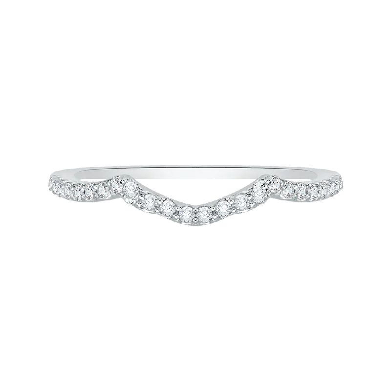 Necklaces and pendants with engraved messages for a deeply personal, sentimental gift-14K White Gold Round Diamond Half Eternity Wedding Band