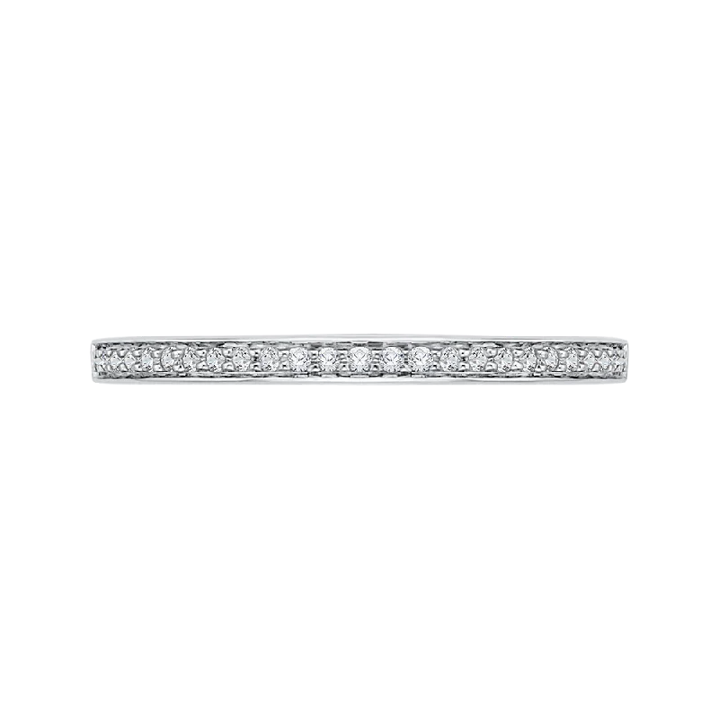 Elegant necklaces and pendants with onyx stones for a sleek, polished look-14K White Gold Round Diamond Half Eternity Wedding Band