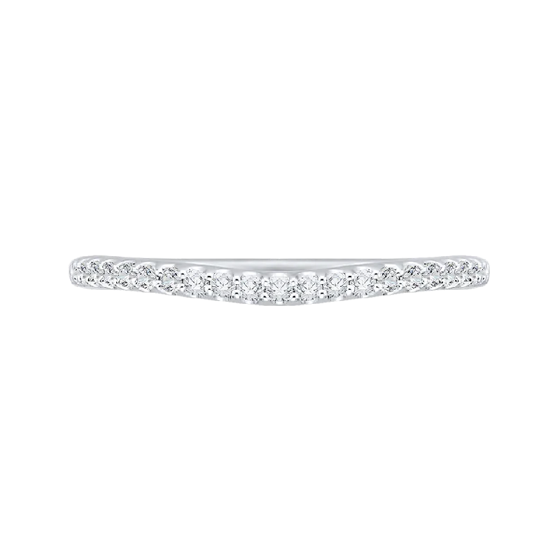 Necklaces and pendants with angel wing motifs for a spiritual, meaningful design-14K White Gold Round Diamond Half Eternity Wedding Band