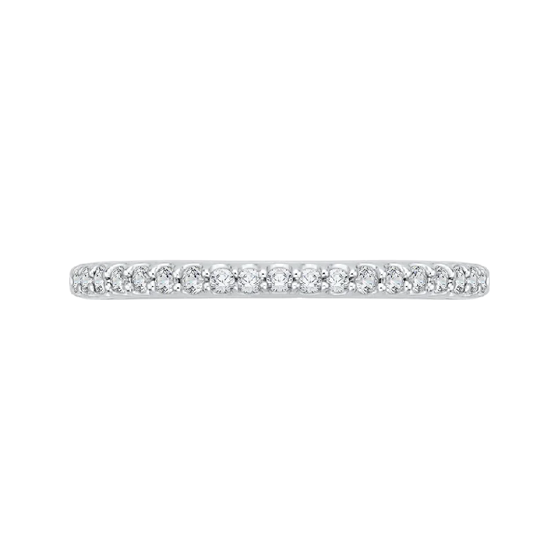 Beautiful necklaces and pendants with moonstone for an ethereal, mystical appearance-14K White Gold Round Diamond Half Eternity Wedding Band