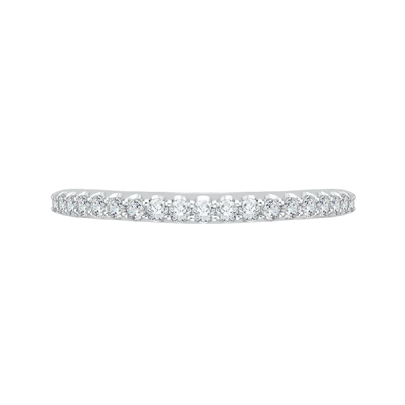 Stunning necklaces and pendants with sapphire gemstones for a luxurious blue hue-14K White Gold Round Diamond Half Eternity Wedding Band