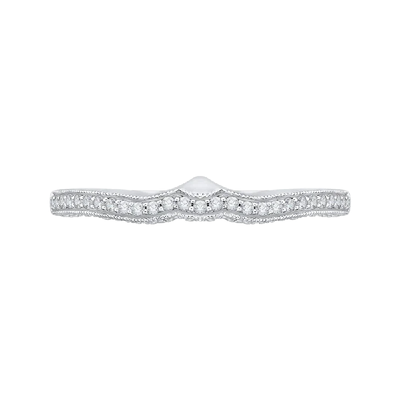 Best necklaces and pendants with butterfly wings for a delicate, graceful style-14K White Gold Round Diamond Half Eternity Wedding Band