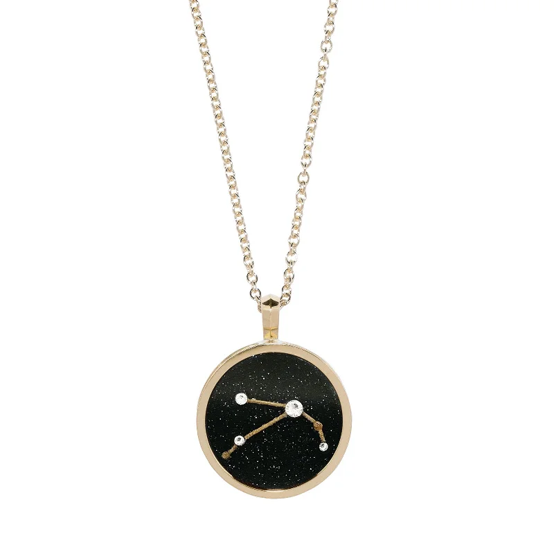 Elegant necklaces and pendants with gold chains for a chic, timeless appearance-Zodiac Night Sky Necklace - Aries