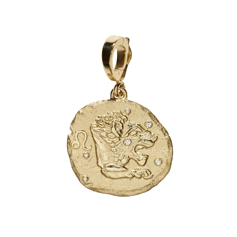 Best necklaces and pendants with adjustable chains for a customizable fit-Zodiac Small Coin Charm - Leo