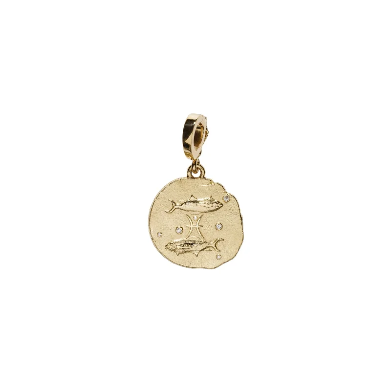 Best necklaces and pendants with minimalist pendants for a sleek, understated look-Zodiac Small Coin Charm - Pisces