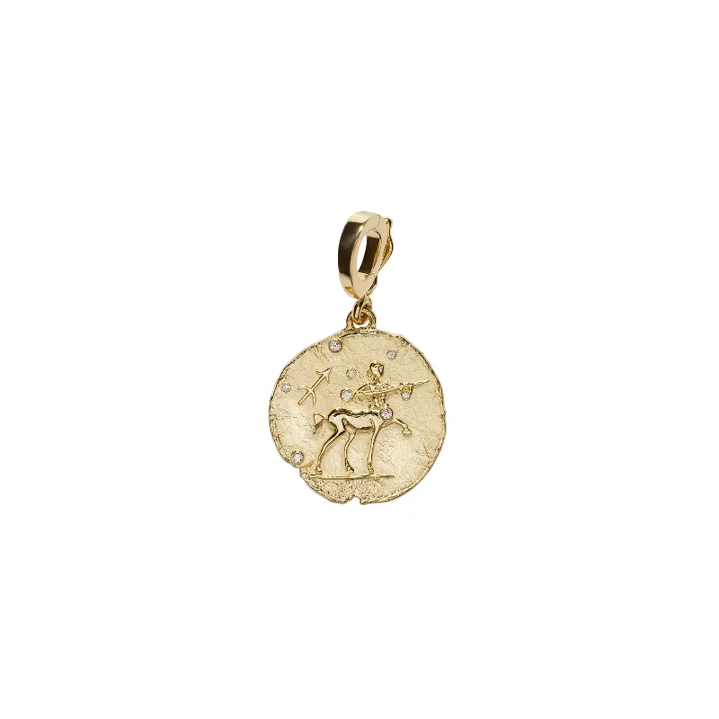 Best necklaces and pendants with seashell designs for a tropical, beachy vibe-Zodiac Small Coin Charm - Sagittarius