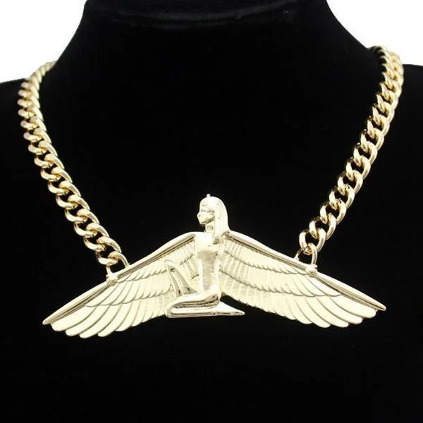 Elegant necklaces and pendants with gold chains for a chic, timeless appearance-Beautiful Egyptian Goddess Isis Necklace