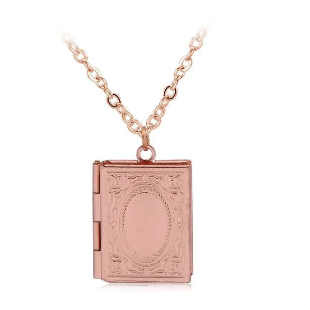 Best necklaces and pendants for everyday wear with minimalist designs-Beautiful Engraved Story Book Locket