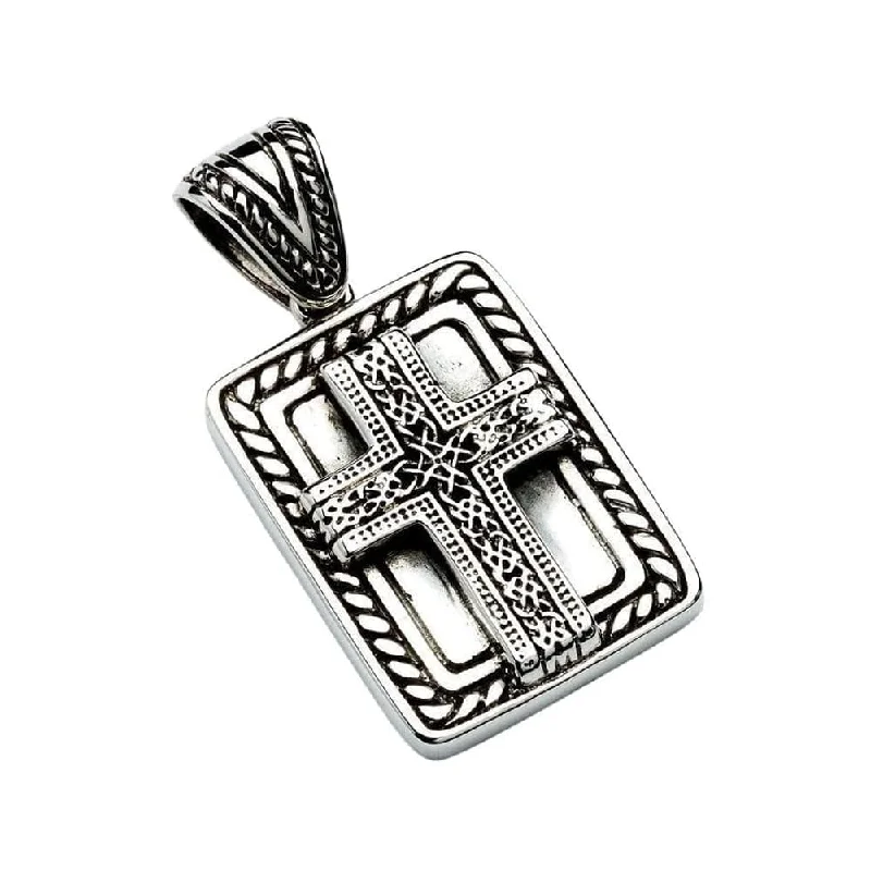 Necklaces and pendants with engraved messages for a deeply personal, sentimental gift-Celtic Cross Sterling Silver Biker Pendant