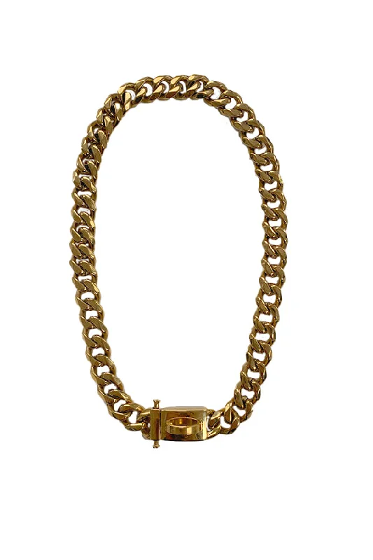 Best necklaces and pendants with layered designs for a chic, stacked look-Collier Chain Necklace- Gold