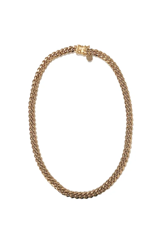 Beautiful necklaces and pendants with layered chains for a fashionable, chic look-Cuban choker- Gold