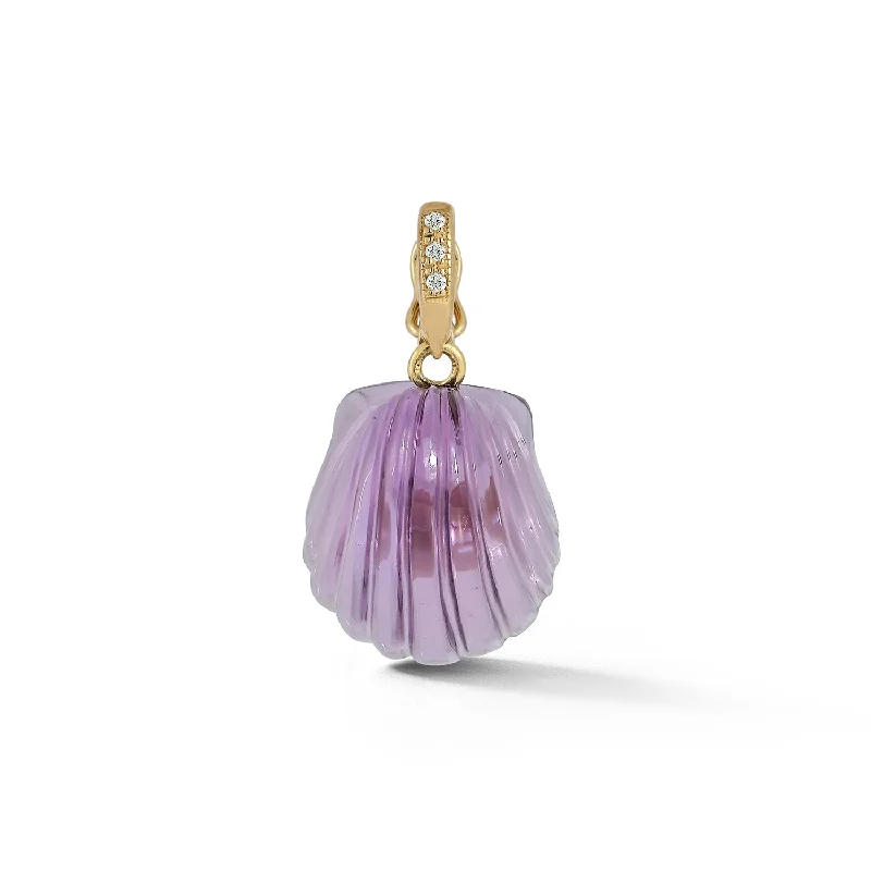 Best necklaces and pendants with butterfly wings for a delicate, graceful style-Dream Shell Scallop Pendant in Amethyst