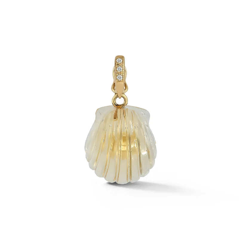 Necklaces and pendants with leaf-shaped designs for an earthy, organic feel-Dream Shell Pendant in Citrine