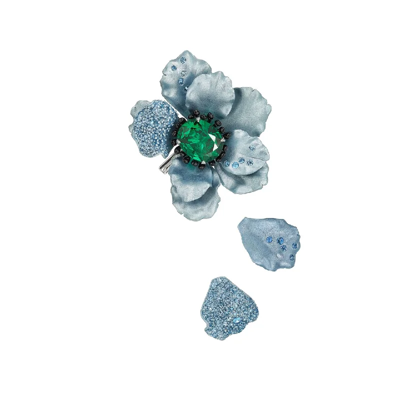 Elegant necklaces and pendants with gold chains for a chic, timeless appearance-Emerald Poppy Brooch