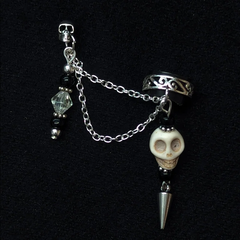 Stunning necklaces and pendants with aquamarine stones for a serene effect-Goblin Skull Cuff