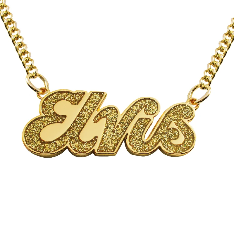 Best necklaces and pendants for everyday wear with minimalist designs-Gold Plated Elvis Script Necklace