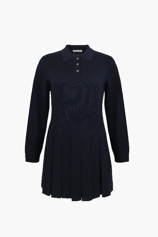 Necklaces and pendants with love knot designs for a romantic, meaningful symbol-HAGUE SWEATER DRESS IN NAVY