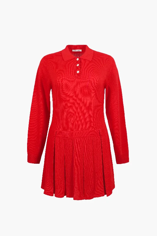 Best necklaces and pendants with intricate beadwork for a bohemian-inspired look-HAGUE SWEATER DRESS IN RED