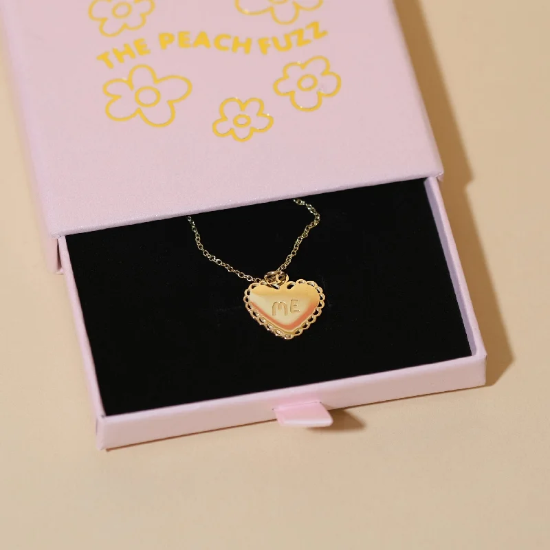 Elegant necklaces and pendants with diamond accents for added sparkle-I heart me necklace by The Peach Fuzz