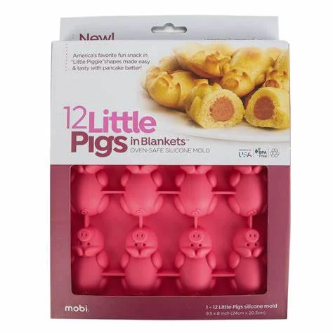 Necklaces and pendants with enamel accents for a colorful, eye-catching appearance-Mobi Little Pigs in Blankets Silicone Mold