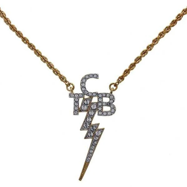 Necklaces and pendants with personalized charms for a custom piece of jewelry-Lowell Hays Gold Plated Crystal TCB Necklace