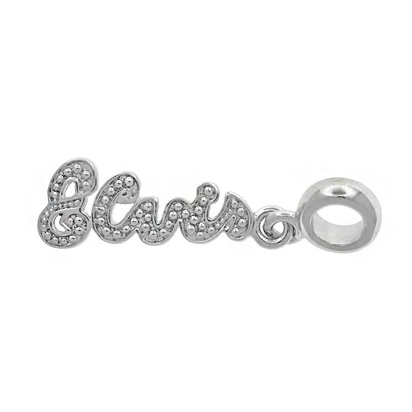 Best necklaces and pendants with heart-shaped designs for a romantic look-Lowell Hays Sterling Silver Elvis Signature Bead Charm