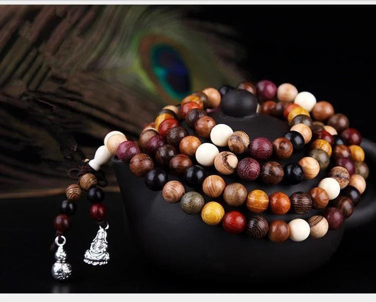 Best necklaces and pendants for everyday wear with minimalist designs-Mixed Natural Sandalwood 108 Bead Mala