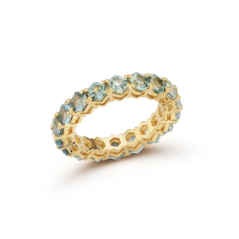 Beautiful necklaces and pendants with moon and star charms for a dreamy effect-Seafoam Eternity Band