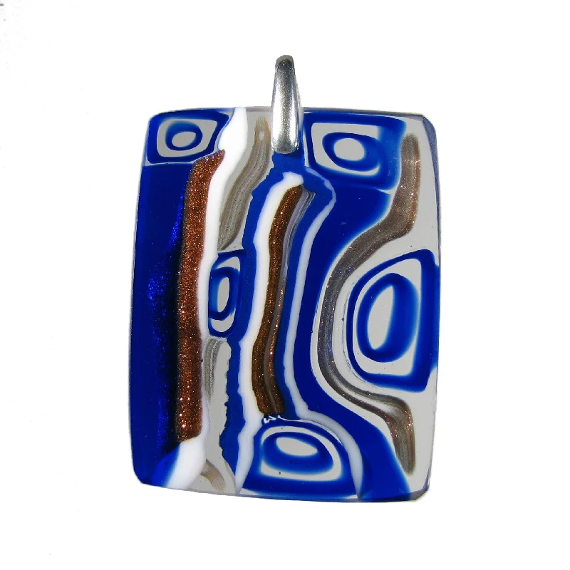 Stunning necklaces and pendants with turquoise and gold for a vibrant, earthy look-Murrina "Classica" Blue Murano glass rectangular pendant