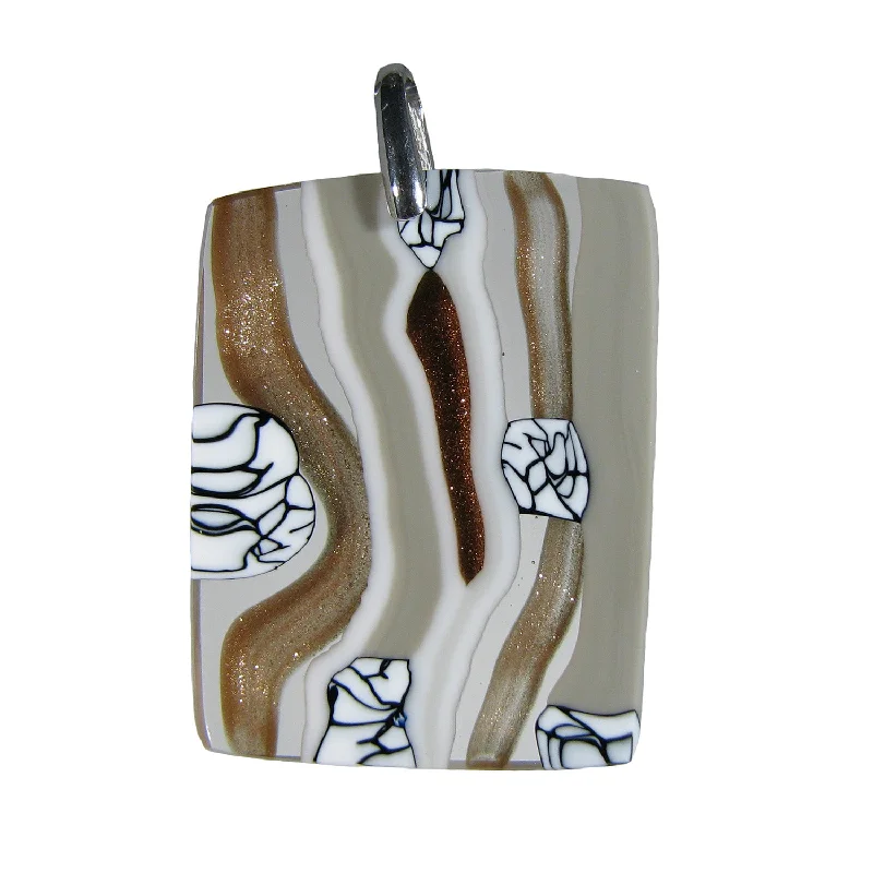 Best necklaces and pendants with art deco elements for a vintage, glamorous design-Murrina "Classica" Gray Murano glass rectangular pendant