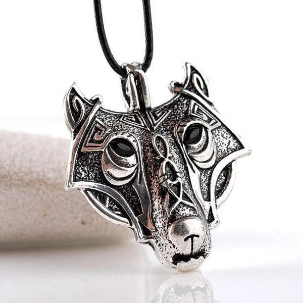 Layered necklaces and pendants for a trendy and fashionable stacked look-Norse Viking Wolf Pendant Necklace