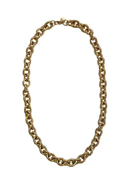 Unique necklaces and pendants with vintage-inspired designs for timeless appeal-Chunky O Gold Chain Necklace