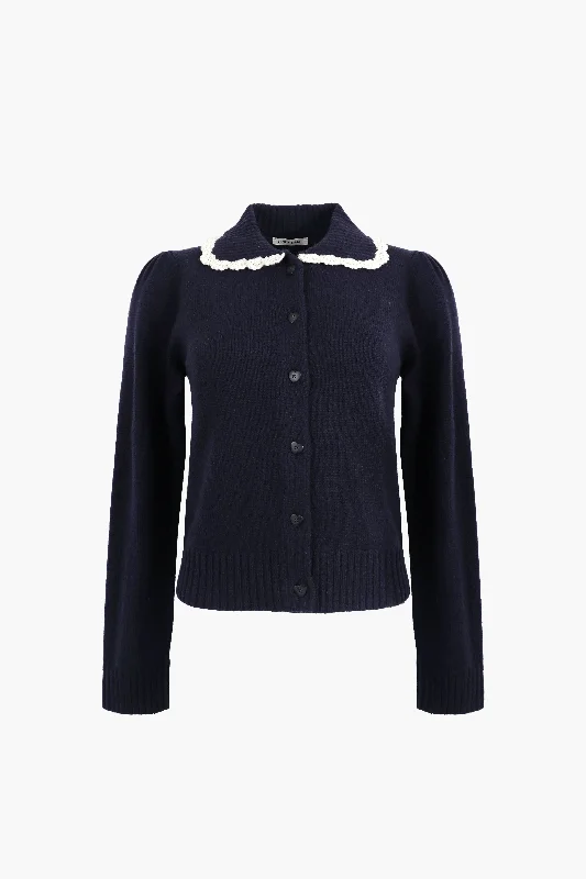 Best necklaces and pendants with statement designs for a fashionable accessory-ROCHE CARDIGAN IN NAVY