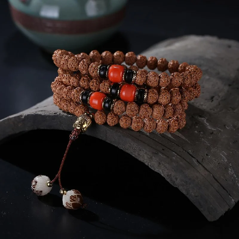 Stunning necklaces and pendants with ruby gemstones for a luxurious red hue-Sphere Of Purity Rudraksha Mala