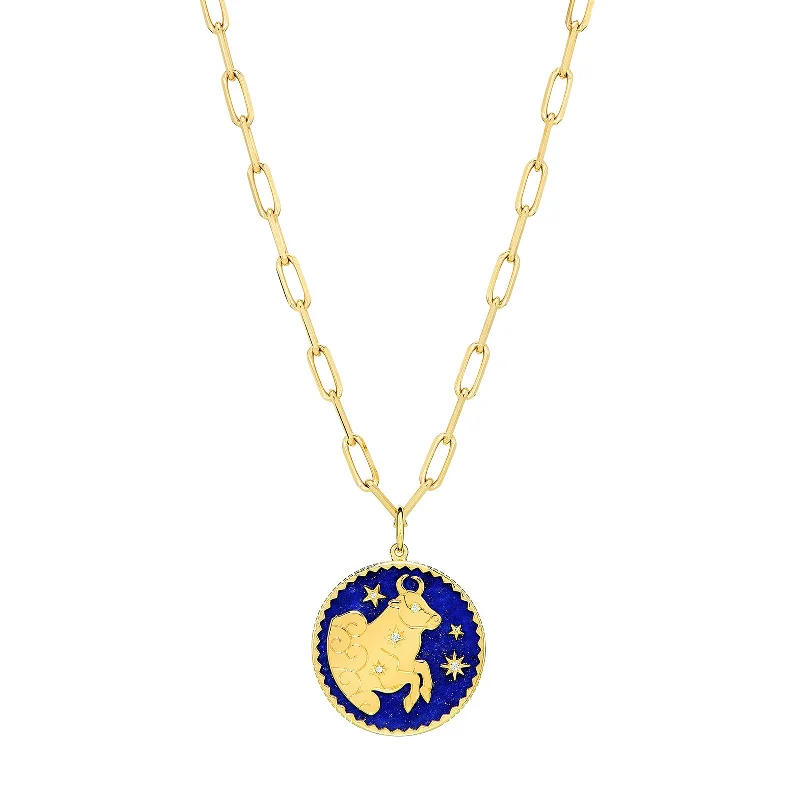 Beautiful necklaces and pendants with butterfly motifs for a whimsical style-Zodiac Pendant Necklace - Taurus