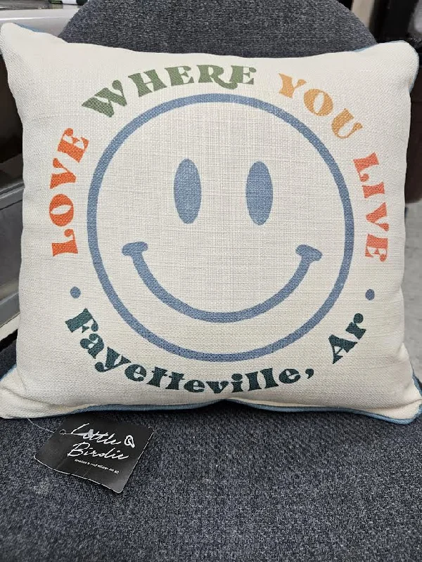 Best necklaces and pendants with turquoise stones for a vibrant boho-chic look-Smiley Happy Fayetteville Pillow