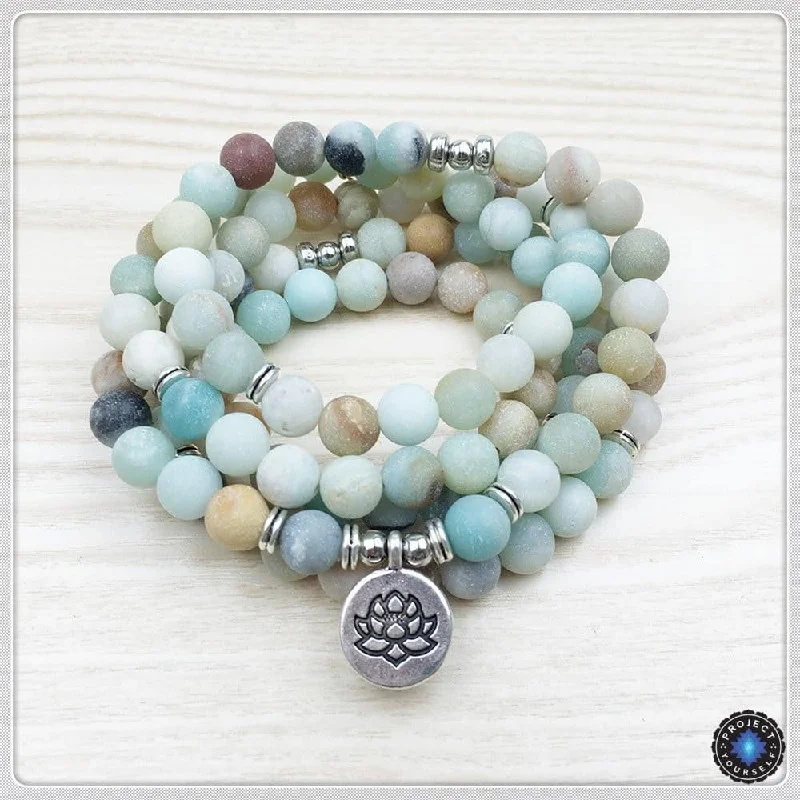 Stunning necklaces and pendants with chakra stones for healing and balance-Soul Soother Amazonite 108 Mala