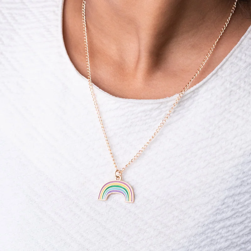 Best necklaces and pendants with gemstone clusters for a bold and colorful effect-Stunning Rainbow Pendant - Necklace