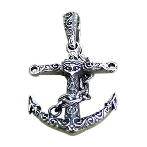 Unique necklaces and pendants with gemstones for a colorful and vibrant statement-Viking Anchor Sterling Silver Pendant