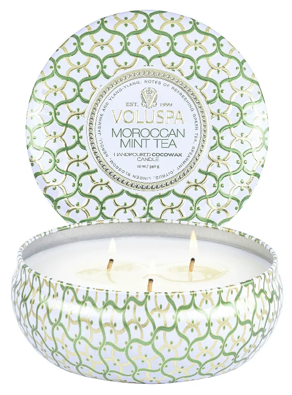 Best necklaces and pendants with intertwined designs for a symbol of unity-Voluspa | Moroccan Mint Tea Large Tin Candle