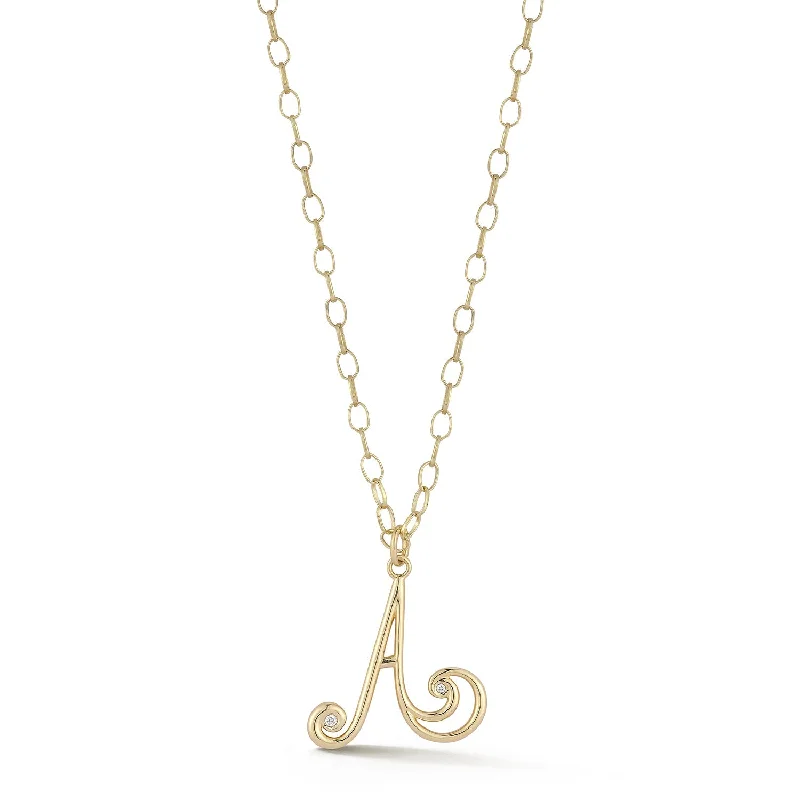 Best necklaces and pendants with personalized coordinates for a special keepsake-Wave Initial Necklace